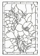 Stained Glass Flowers Rectangle